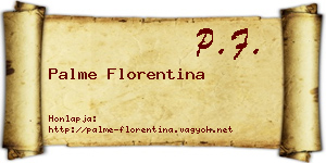 Palme Florentina névjegykártya